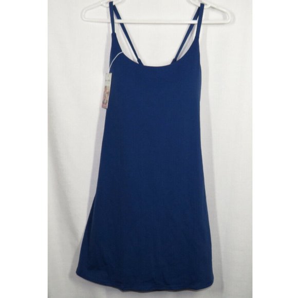 Halara Size M Cloudful Blue Cross Back Active Dress, Shorts,Pockets-Wannabe - Picture 2 of 10